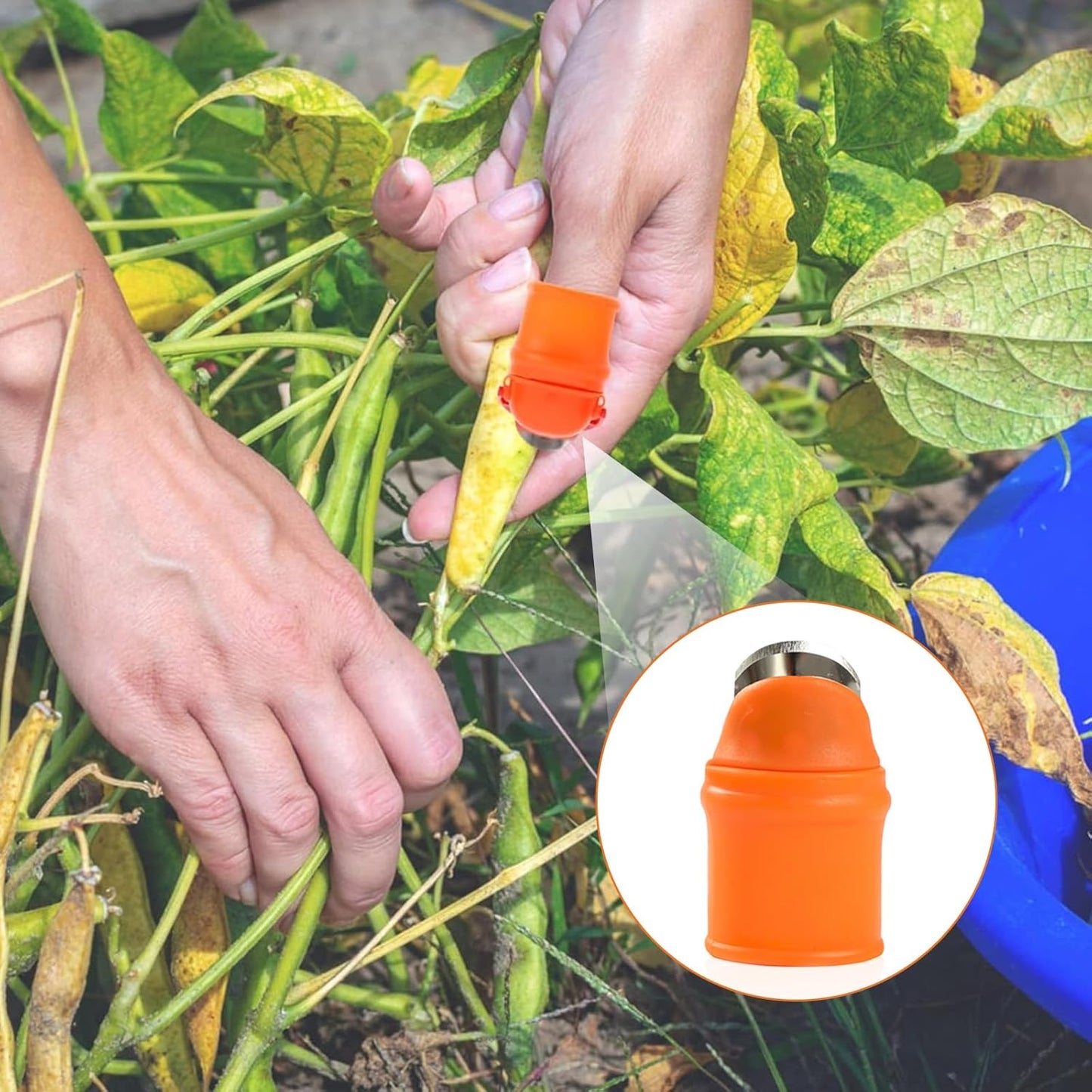 3 Pcs Finger Protector for Cutting Vegetables, Multi Gardening Mini Branch Thumb Cutter with 15 Pcs Silicone Fingers Protectors for Harvesting, Plants Picking, Trimming