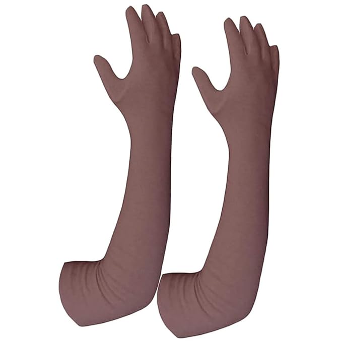 Pack of 3 Unisex Cotton Long Gloves Arm Covers (Multicolor)