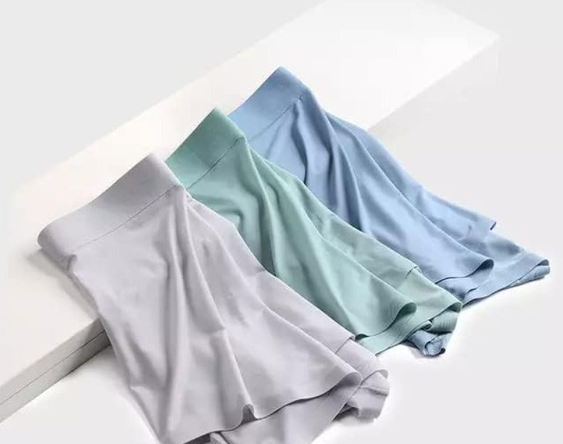 Men's Ultra Silk Soft Lycra Material Ice Silk Men's Short Plain Underwear Multicolor (Pack of 3)