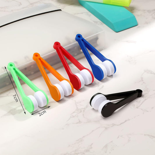 Lens Cleaner Brush Clip Specs Cleaning Tool With Key Hole Microfiber Cloth Handle Reading Glasses with Keyring pack of 4