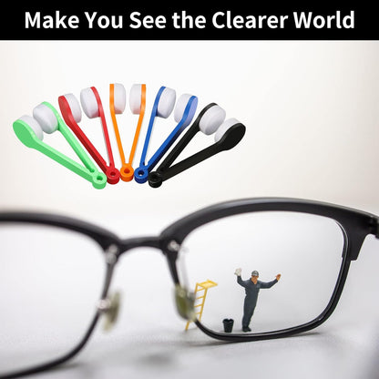 Lens Cleaner Brush Clip Specs Cleaning Tool With Key Hole Microfiber Cloth Handle Reading Glasses with Keyring pack of 4