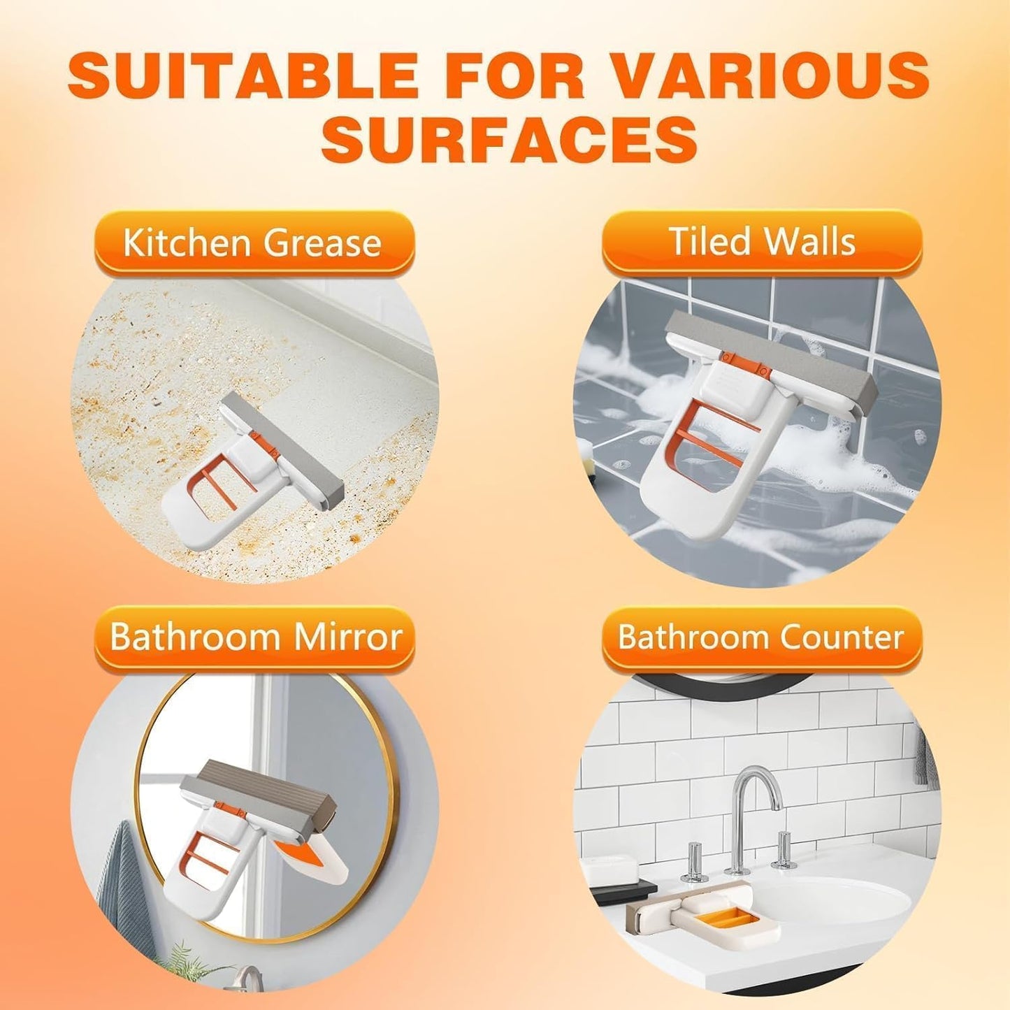 Mini Portable Self-Squeeze Sponge Mop – Handheld Water Absorbing Cleaner for Kitchen, Bathroom, Glass & Countertops