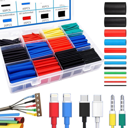 Heat Shrink Tubing Kit – 560 PCS Assorted Wire Insulation Sleeves (2:1 Shrink Ratio)
