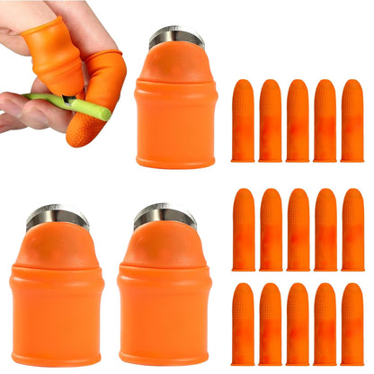 3 Pcs Finger Protector for Cutting Vegetables, Multi Gardening Mini Branch Thumb Cutter with 15 Pcs Silicone Fingers Protectors for Harvesting, Plants Picking, Trimming