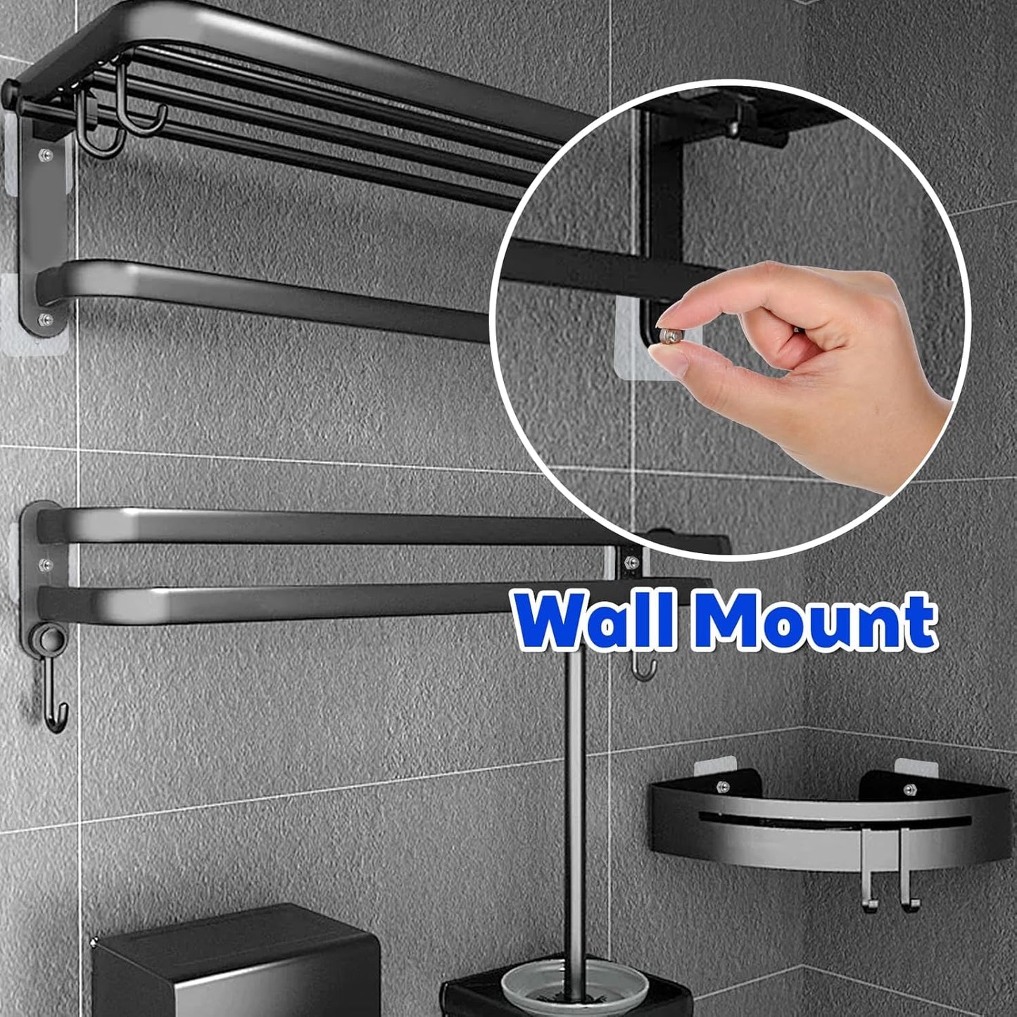 20PCS Heavy Duty Transparent Self-Adhesive Wall Hooks | Waterproof & Rustproof | No Drill Wall Mount Hooks for Bathroom, Kitchen & Home Organization