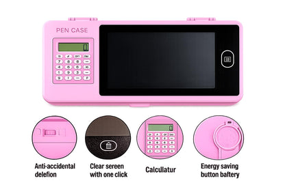 LCD Writing Tablet Pencil Case With Calculator 1 Pc