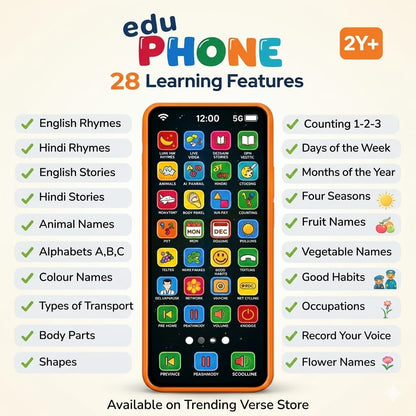 EduPhone Multi Language Learning Toy for Kids | Hindi & English Language | 28 Learning Functions