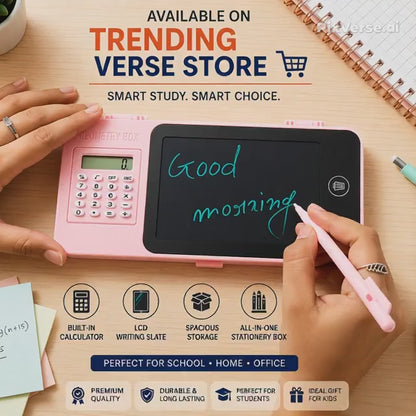 LCD Writing Tablet Pencil Case With Calculator 1 Pc
