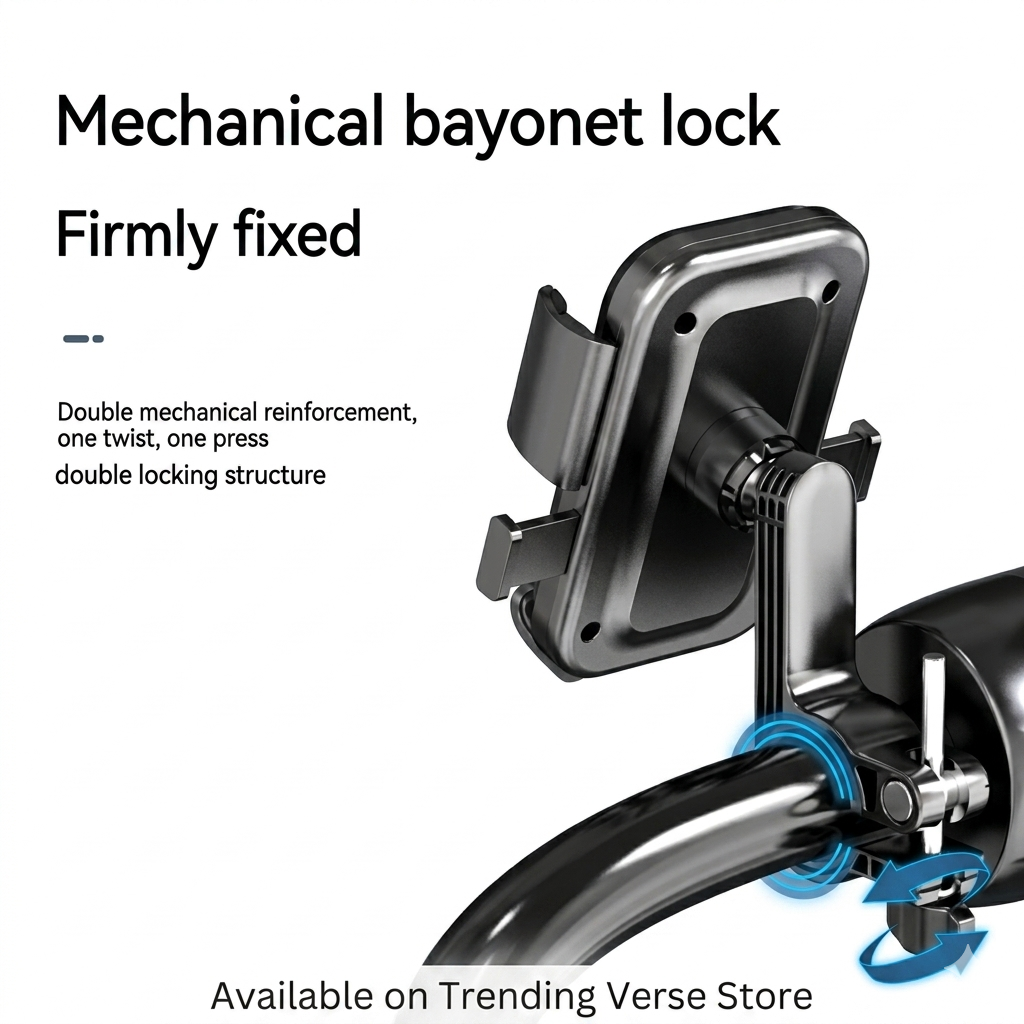 Universal Anti-Shake Motorcycle & Bicycle Mobile Phone Holder | 360° Rotation Heavy-Duty Handlebar Cradle Bracket