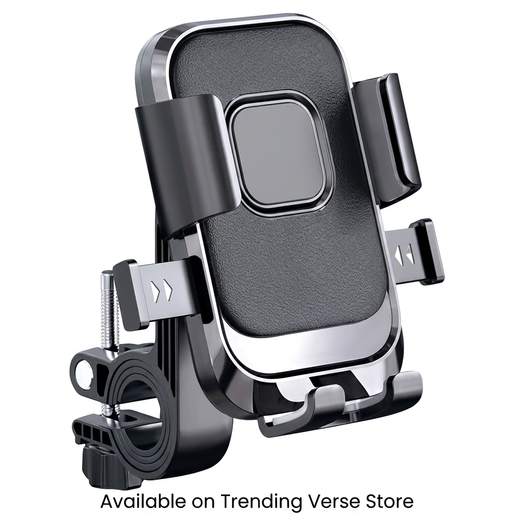 Universal Anti-Shake Motorcycle & Bicycle Mobile Phone Holder | 360° Rotation Heavy-Duty Handlebar Cradle Bracket