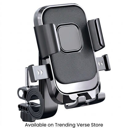 Universal Anti-Shake Motorcycle & Bicycle Mobile Phone Holder | 360° Rotation Heavy-Duty Handlebar Cradle Bracket