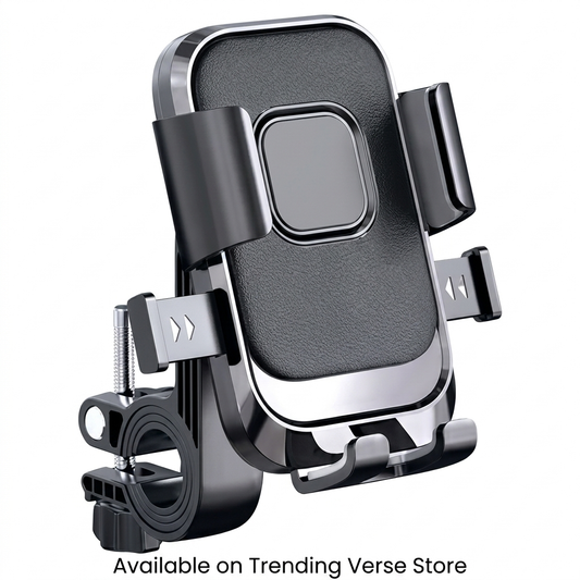 Universal Anti-Shake Motorcycle & Bicycle Mobile Phone Holder | 360° Rotation Heavy-Duty Handlebar Cradle Bracket