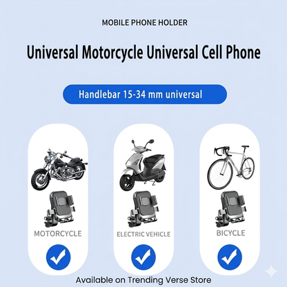 Universal Anti-Shake Motorcycle & Bicycle Mobile Phone Holder | 360° Rotation Heavy-Duty Handlebar Cradle Bracket